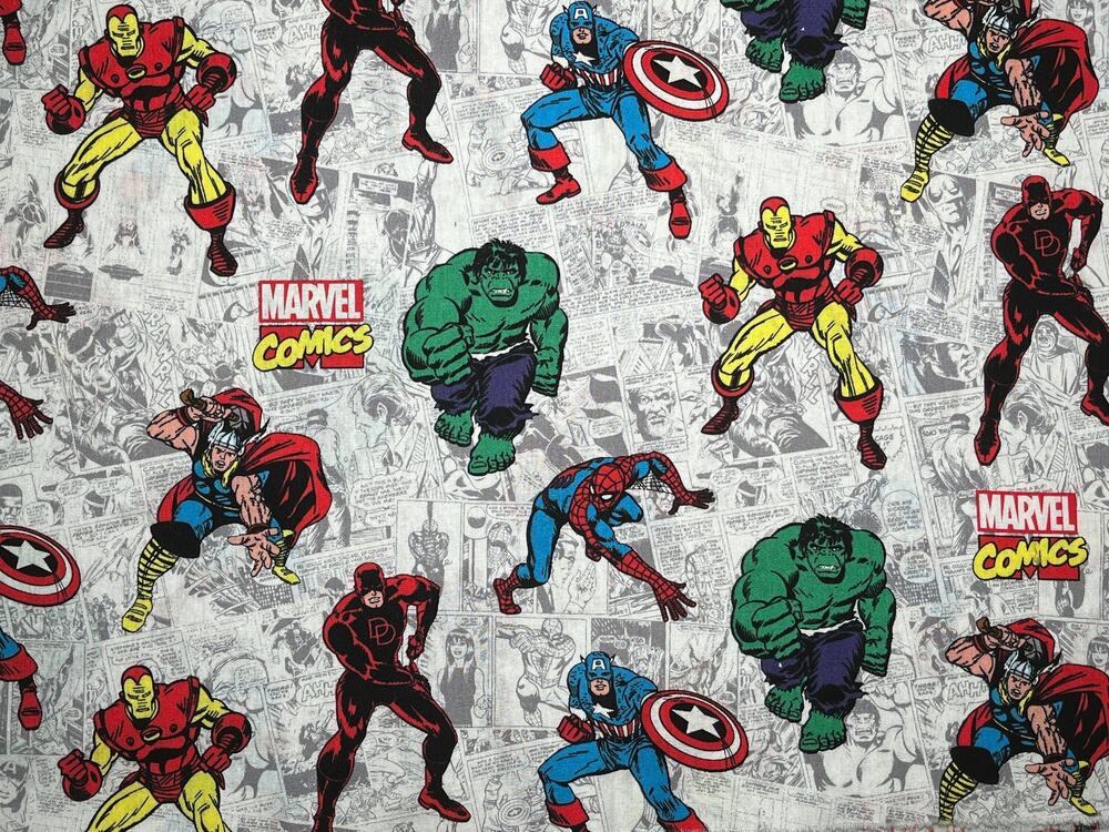 Marvel Action Comic Cotton Fabric - 7/8 yd | Springs Creative | Destash